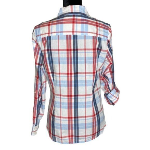 Tommy Hilfiger Womens Classic Fit Plaid Button-Up Shirt Long Sleeve Collared M - Picture 6 of 15